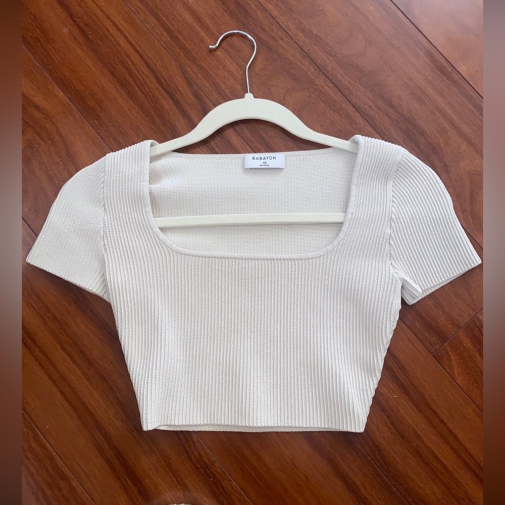 Aritzia babaton sculpt knit crop top